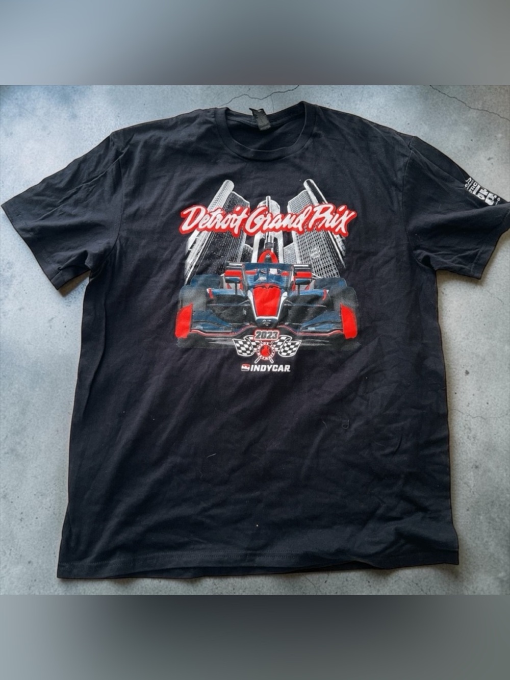 Detroit Grand Prix Shirt Mens Large Black Indycar Racing 2023 Event Tee T-Shirt